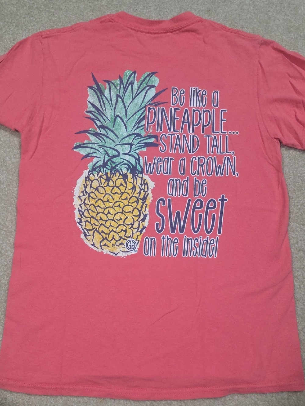 Coral Pineapple Graphic Short Sleeve Tee